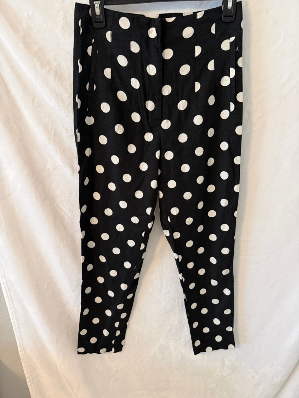 Zara Black & White Polka Dot Tapered Pants
